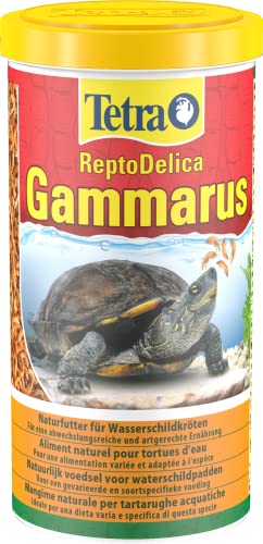 Tetra ReptoDelica Gammarus Schildkröten-Futter - Naturfutter aus ganzen Bachflohkrebsen, 1 L Dose von Tetra