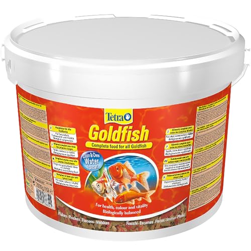 Tetra Goldfish Flakes - Flocken-Fischfutter für alle Goldfische und andere Kaltwasserfische, 10 L Eimer von Tetra