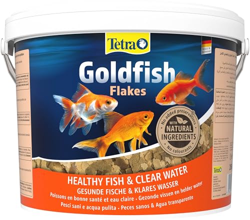 Tetra Goldfish Flakes - Flocken-Fischfutter für alle Goldfische und andere Kaltwasserfische, 10 L Eimer von Tetra