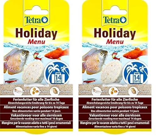 Tetra Holiday Menu - Ferienfutter für Zierfische, Gelfutterblock mit Krill, Pellets und Daphnia, abwechslungsreiche Ernährung für bis zu 14 Tage, 30g (Packung mit 2) von Tetra