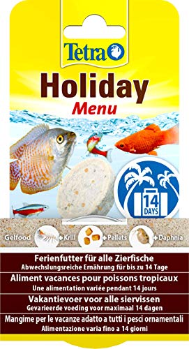 Tetra Holiday Menu - Ferienfutter für Zierfische, Gelfutterblock mit Krill, Pellets und Daphnia, abwechslungsreiche Ernährung für bis zu 14 Tage, 30g Tetra Holiday Menu - Ferienfutter für Zierfische, Gelfutterblock mit Krill, Pellets und Daphnia, abwechslungsreiche Ernährung für bis zu 14 Tage, 30g von Tetra