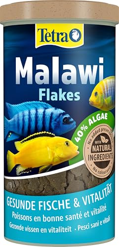 Tetra Malawi Flakes - Fischfutter in Flockenform für alle pflanzenfressenden Cichliden, 1 L Dose von Tetra