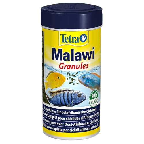 Tetra Zierfischfutter für Malawi Cichliden | 250 ml Algengranulat mit Spirulina, Nori und Chlorella | 250 Gramm von Tetra