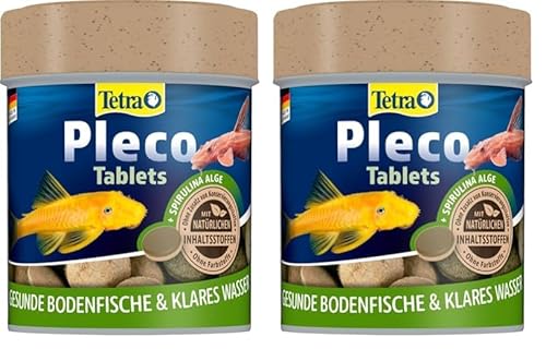 Tetra Pleco Tablets – Nährstoffreiches Fischfutter für alle pflanzenfressenden Bodenfische (z.B. Welse), 120 Tabletten (Packung mit 2) von Tetra