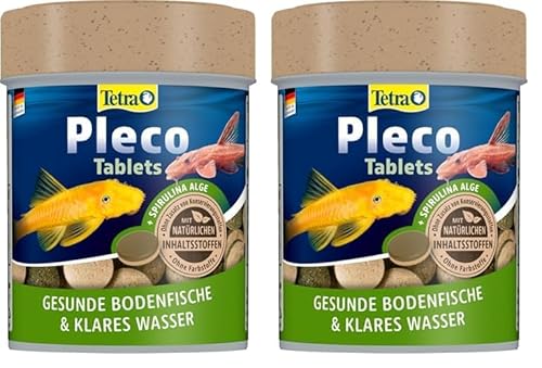 Tetra Pleco Tablets – Nährstoffreiches Fischfutter für alle pflanzenfressenden Bodenfische (z.B. Welse), 275 Tabletten Dose (Packung mit 2) von Tetra