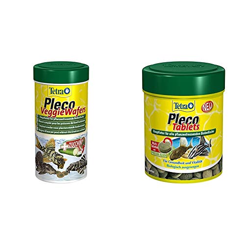 Tetra Pleco Veggie Wafers, Hauptfutter für pflanzenfressende Bodenfische, Alleinfutter mit mineralreicher Zucchini, 250 ml Dose & Pleco Tablets – Nährstoffreiches Hauptfutter, Verschiedene Größen Tetra Pleco Veggie Wafers, Hauptfutter für pflanzenfressende Bodenfische, Alleinfutter mit mineralreicher Zucchini, 250 ml Dose & Pleco Tablets – Nährstoffreiches Hauptfutter, Verschiedene Größen von Tetra