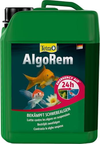 Tetra Pond AlgoRem - 24-Stunden-Soforthilfe gegen grünes Wasser im Gartenteich, bekämpft Schwebealgen, 3 L Eimer von Tetra