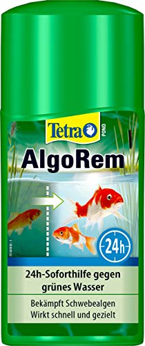 Tetra Pond AlgoRem - 24-Stunden-Soforthilfe gegen grünes Wasser im Gartenteich, bekämpft Schwebealgen, 250 ml Flasche von Tetra