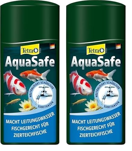 Tetra Pond AquaSafe - Macht Leitungswasser fischgerecht, schützt Fische und Pflanzen im Gartenteich zuverlässig, 500 ml Flasche (Packung mit 2) von Tetra