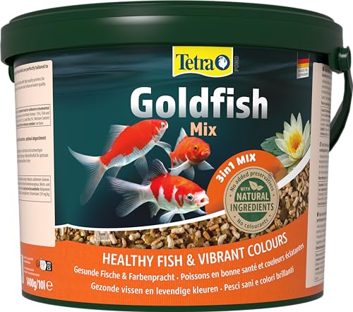Tetra Pond Goldfish Colour Pellets Fischfutter - unterstützt leuchtende Farben, für alle Goldfische und Kaltwasserfische im Gartenteich, 10 L Eimer von Tetra