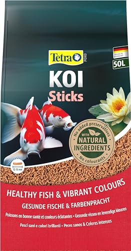 Tetra Pond Koi Sticks – Koifutter für farbenprächtige Fische und eine verbesserte Wasserqualität, 50 L von Tetra