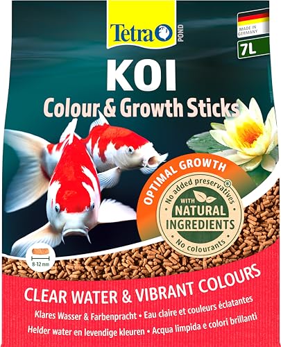 Tetra Pond Koi Sticks Colour & Growth - Koi-Futter für natürliche Farbenpracht & gesundes Wachstum von größeren Koi-Fischen, 7 L Beutel von Tetra