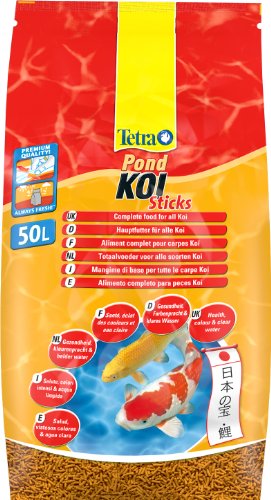 Tetra Pond Koi Sticks Hauptfutter (in Form hochwertiger, schwimmfähiger Futtersticks speziell für Koi entwickelt), 50 liters Beutel von Tetra