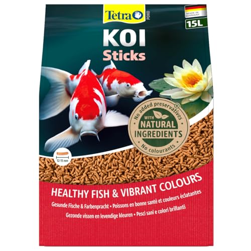 Tetra Pond Koi Sticks - Koi-Futter für farbenprächtige Fische und eine verbesserte Wasserqualität, 15 L Beutel von Tetra