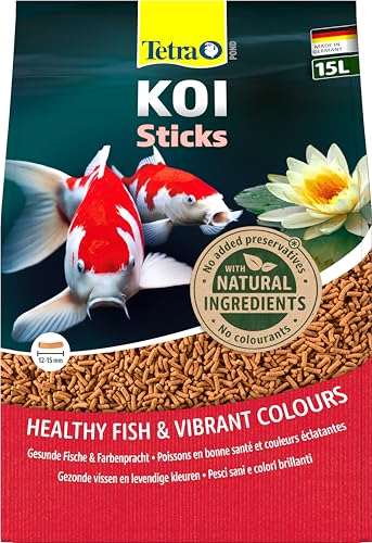 Tetra Pond Koi Sticks – Koifutter für farbenprächtige Fische und eine verbesserte Wasserqualität, 15 L von Tetra