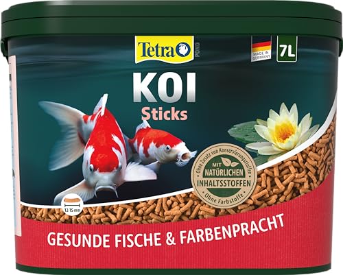 Tetra Pond Koi Sticks – Koifutter für farbenprächtige Fische und eine verbesserte Wasserqualität, 7 Liter von Tetra