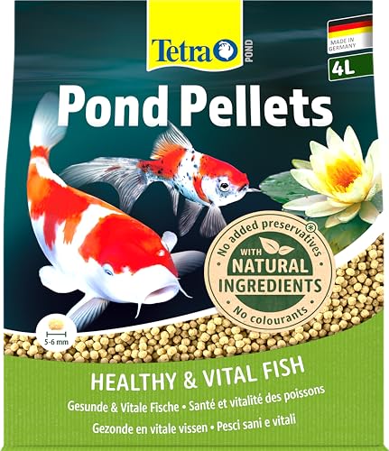 Tetra Pond Pellets - Fischfutter für alle Teichfische, unterstützt gesunde Fische und klares Wasser im Teich, 4 L Beutel Tetra Pond Pellets - Fischfutter für alle Teichfische, unterstützt gesunde Fische und klares Wasser im Teich, 4 L Beutel von Tetra