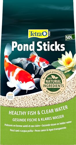 Tetra Pond Sticks - Fischfutter für alle Teichfische, unterstützt gesunde Fische und klares Wasser im Teich, 50 L Beutel von Tetra