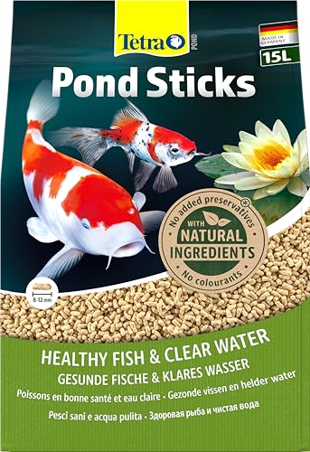 Tetra Pond Sticks - Fischfutter für Teichfische, für gesunde Fische und klares Wasser im Gartenteich, 15 L Beutel von Tetra