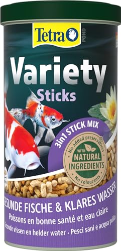 Tetra Pond Variety Sticks - Fischfutter-Mix für Teichfische aus drei verschiedenen Sticks, für die Gesundheit, Farbenpracht und Vitalität aller Fische im Teich, 1 L Dose Tetra Pond Variety Sticks - Fischfutter-Mix für Teichfische aus drei verschiedenen Sticks, für die Gesundheit, Farbenpracht und Vitalität aller Fische im Teich, 1 L Dose von Tetra