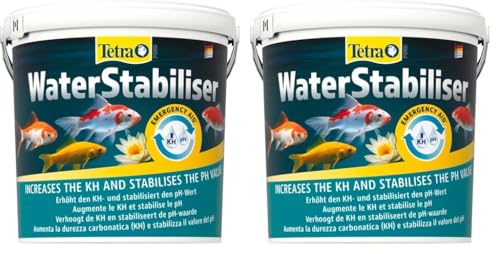 Tetra Pond WaterStabiliser - stabilisert wichtige Wasserwerte, optimiert den KH- und pH-Wert im Gartenteich, beugt weichem Teichwasser vor, 1,2 kg Eimer (Packung mit 2) von Tetra
