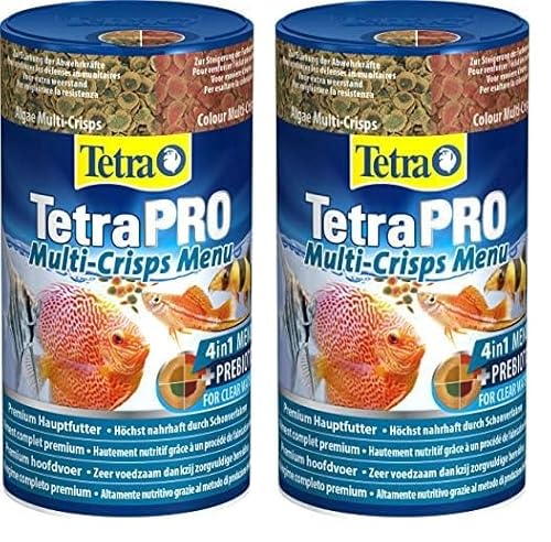 Tetra Pro Multi-Crisps Menu - 4in1 Premium Fischfutter-Mischung mit verschiedenen Crisps-Sorten für Energie, Farbe, Wachstum, 250 ml Dose (Packung mit 2) von Tetra