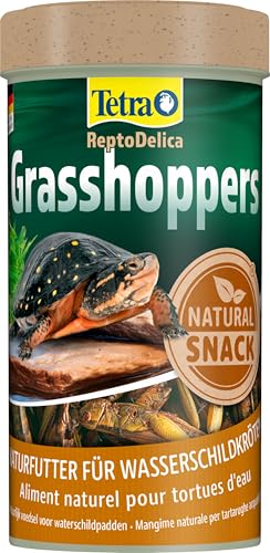 Tetra ReptoDelica Grasshoppers Schildkröten-Futter - Naturfutter aus getrockneten Heuschrecken, 250 ml Dose von Tetra