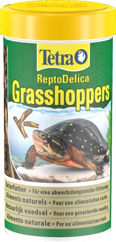 Tetra ReptoDelica Grasshoppers Schildkröten-Futter - Naturfutter aus getrockneten Heuschrecken, 250 ml von Tetra