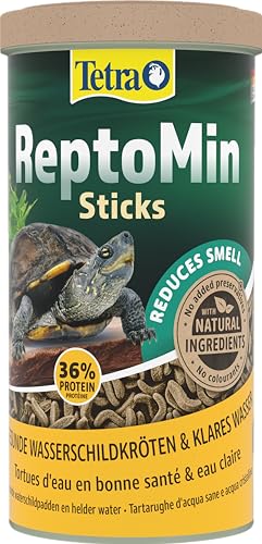 Tetra ReptoMin Sticks Schildkröten-Futter - ausgewogenes Hauptfutter für ausgewachsene Wasserschildkröten, 1 L Dose von Tetra