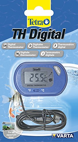 Tetra TH Digital Aquarium Thermometer - für alle Aquariengrößen, einfache und sichere Messung der Wassertemperatur im Aquarium, 1 Stück (1er Pack) von Tetra