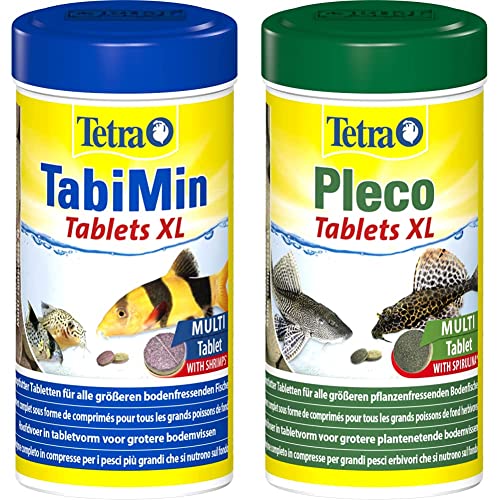 Tetra Tablets TabiMin XL - Tabletten Fischfutter, insbesondere für Bodenfische mit größerem, unterständigem Maul, 133 Tabletten Dose & Pleco XL Tablets – Nährstoffreiches Fischfutter, 133 Tabletten Tetra Tablets TabiMin XL - Tabletten Fischfutter, insbesondere für Bodenfische mit größerem, unterständigem Maul, 133 Tabletten Dose & Pleco XL Tablets – Nährstoffreiches Fischfutter, 133 Tabletten von Tetra