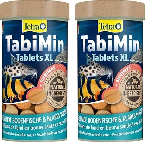Tetra Tablets TabiMin XL - Tabletten Fischfutter für alle größeren Bodenfische, insbesondere für Bodenfische mit größerem, unterständigem Maul, 133 Tabletten Dose (Packung mit 2) von Tetra