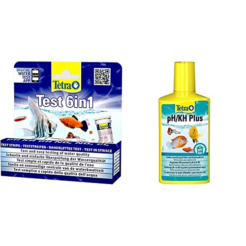 Tetra Test 6in1 Wassertest, schnelle und einfache Überprüfung der Wasserqualität, 1 Dose & PH/KH Plus, stabilisiert den pH-Wert und verhindert Säuresturz, für Einstellung der Karbonathärte, 250 ml Tetra Test 6in1 Wassertest, schnelle und einfache Überprüfung der Wasserqualität, 1 Dose & PH/KH Plus, stabilisiert den pH-Wert und verhindert Säuresturz, für Einstellung der Karbonathärte, 250 ml von Tetra