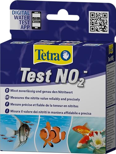 Tetra Test NO2 (Nitrit) - Wassertest für Süßwasser-Aquarien, Meerwasser-Aquarien und Gartenteiche, misst zuverlässig und genau den Nitritwert von Tetra