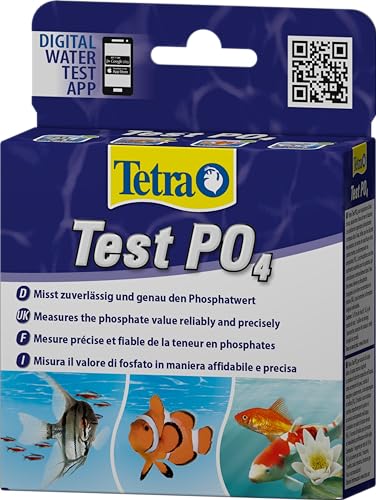Tetra Test PO4 (Phosphat) - Wassertest für Süßwasser-Aquarien, Meerwasser-Aquarien und Gartenteiche, misst zuverlässig und genau den Phosphatwert von Tetra