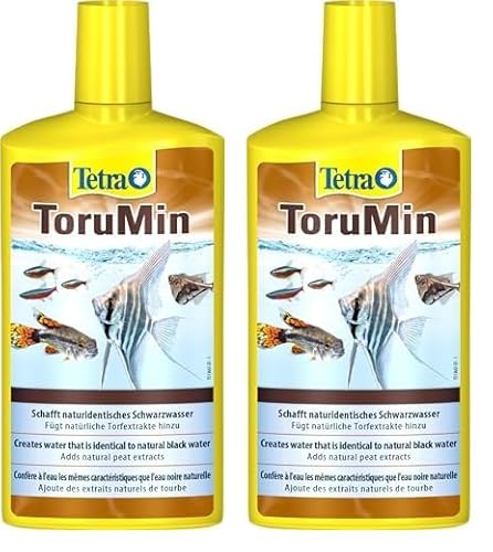 Tetra ToruMin für naturidentisches Schwarzwasser - fügt natürliche Torfextrakte hinzu, geeignet für Süßwasser-Aquarien, 500 ml Flasche (Packung mit 2) von Tetra