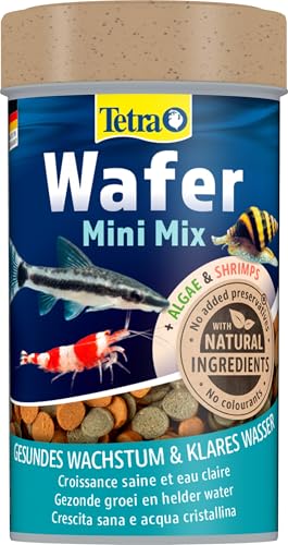 Tetra Wafer Mini Mix - Fischfutter für kleine Bodenfische (z. B. Welse) und Krustentiere, für gesundes Wachstum und Vitalität, 100 ml Dose von Tetra