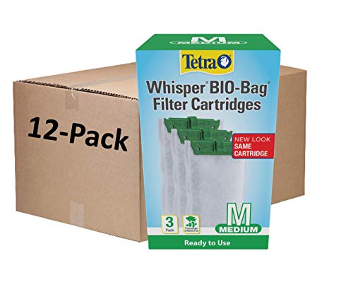 Tetra Whisper Bio-Bag Filterkartuschen für Aquarien, mittlere Kartidge, 12 Stück, 3 Patronen pro Packung – unmontiert (Stay Clean) von Tetra