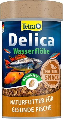 Tetra Delica Daphnia Naturfutter - 100 Prozent sonnengetrocknete Wasserflöhe, natürliche Snacks für Zierfische, 100 ml Dose von Tetra