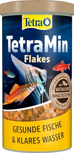 TetraMin Flakes - Fischfutter in Flockenform für alle Zierfische, ausgewogene Mischung für gesunde Fische und klares Wasser, 1 L Dose von Tetra