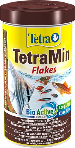 TetraMin Flakes - Fischfutter in Flockenform für alle Zierfische, ausgewogene Mischung für gesunde Fische und klares Wasser, 500 ml Dose von Tetra