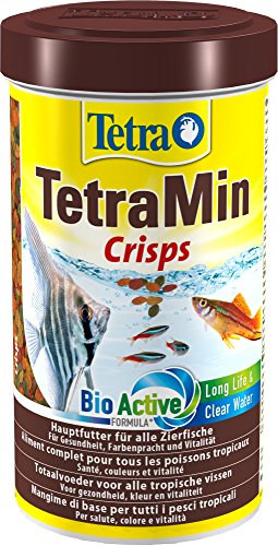 TetraMin Crisps Hauptfutter für alle tropischen Zierfische mit hohem Nährwert und minimaler Wasserbelastung, 500 ml von Tetra
