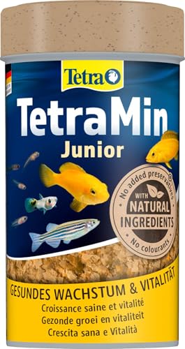 TetraMin Junior - Fischfutter in Form von kleinen Flocken für heranwachsende Jungfische ab 1cm Länge, spezielles Wachstumsfutter, 100 ml Dose TetraMin Junior - Fischfutter in Form von kleinen Flocken für heranwachsende Jungfische ab 1cm Länge, spezielles Wachstumsfutter, 100 ml Dose von Tetra