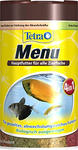 Tetra Min Menu Fischfutter - Hauptfuttermix mit 4 Spezialflocken in getrennten Kammern, abwechslungsreiches Futter für alle Zierfische, 100 ml Dose von Tetra