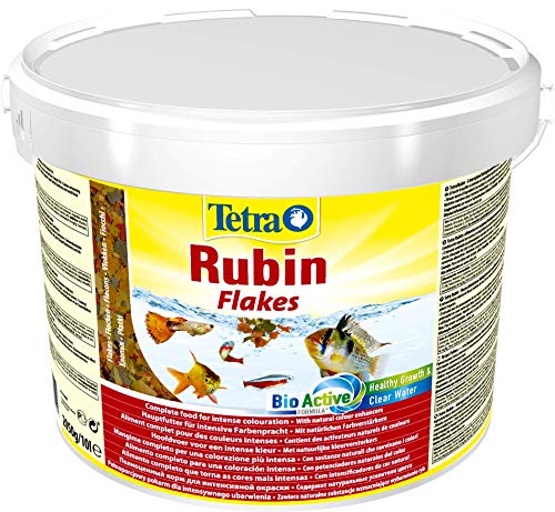 Tetra Rubin Flakes - Fischfutter in Flockenform mit natürlichen Farbverstärkern, unterstützt eine intensive Farbenpracht der Fische, 10 Liter Eimer von Tetra