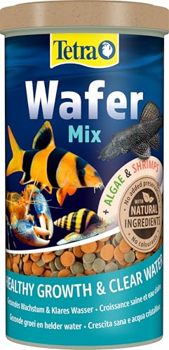 Tetra Wafer Mix - Fischfutter für alle Bodenfische (z.B. Welse) und Krebse, für gesundes Wachstum und Vitalität, 1 L Dose von Tetra
