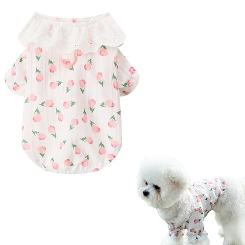 Teumessian Dog Tupli-Muster Shirt mit D-Ring, Hundekleidung für kleine Hunde, Mädchen, Welpen, Katzen, niedlich, leicht, atmungsaktiv, PK, Größe S Teumessian Dog Tupli-Muster Shirt mit D-Ring, Hundekleidung für kleine Hunde, Mädchen, Welpen, Katzen, niedlich, leicht, atmungsaktiv, PK, Größe S von Teumessian