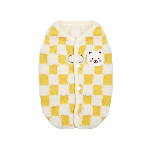 Teumessian Fleece-Hundepullover, Hundekleidung für kleine Hunde, Wintermantel, zum Hineinsteigen, warm, Leinenring, Gelb, Größe L Teumessian Fleece-Hundepullover, Hundekleidung für kleine Hunde, Wintermantel, zum Hineinsteigen, warm, Leinenring, Gelb, Größe L von Teumessian