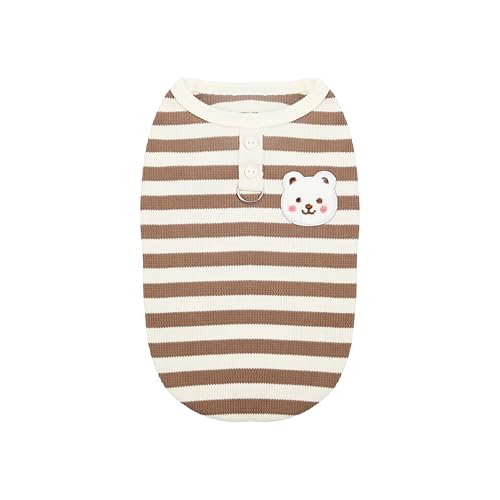 Teumessian Gestreiftes Hunde-Shirt, Hunde-Shirts für kleine Hunde, leichtes Haustier-T-Shirt, Sommer-T-Shirts, Braun, Größe L Teumessian Gestreiftes Hunde-Shirt, Hunde-Shirts für kleine Hunde, leichtes Haustier-T-Shirt, Sommer-T-Shirts, Braun, Größe L von Teumessian