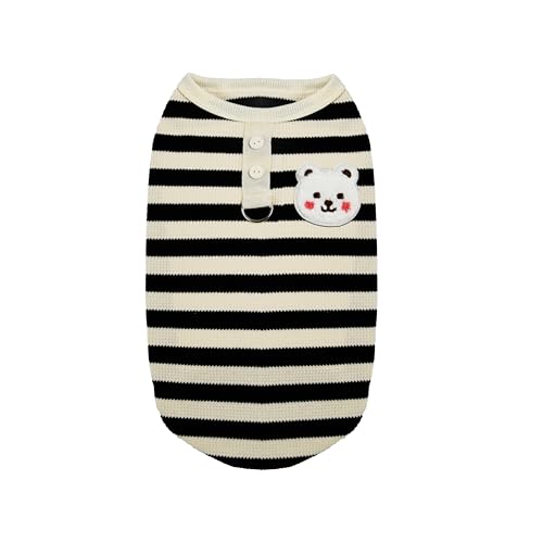 Teumessian Gestreiftes Hunde-Shirt, Hunde-Shirts für kleine Hunde, leichtes Haustier-T-Shirt, Sommer-T-Shirts, Schwarz, Größe M Teumessian Gestreiftes Hunde-Shirt, Hunde-Shirts für kleine Hunde, leichtes Haustier-T-Shirt, Sommer-T-Shirts, Schwarz, Größe M von Teumessian